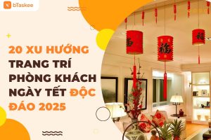 trang trí phòng khách ngày tết