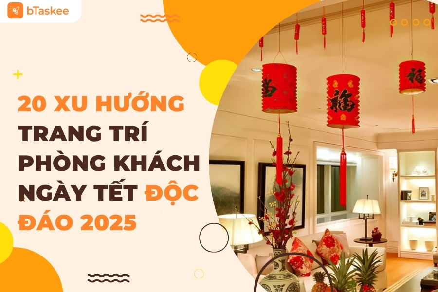 trang trí phòng khách ngày tết