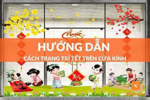 Cách trang trí Tết trên cửa kính