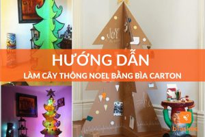 cách làm cây thông Noel bằng bìa carton