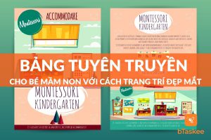 trang trí bảng tuyên truyền mầm non