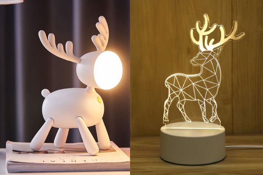 Đèn tuần lộc để bàn với thiết kế độc đáo thích hợp làm quà tặng Noel cho khách hàng.