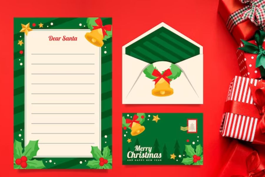 Thiệp giấy Noel thể hiện được sự quan tâm của công ty cho nhân viên.