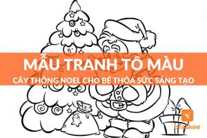 tranh tô màu cây thông noel