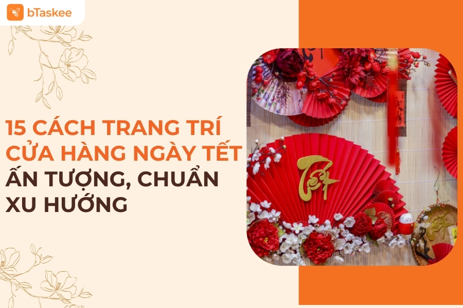 trang trí cửa hàng ngày tết