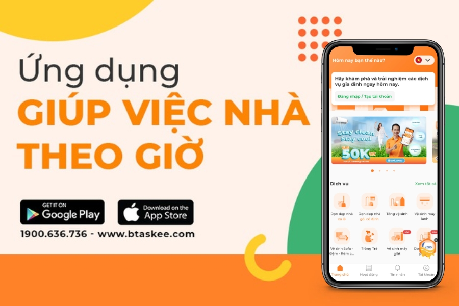 App giúp việc nhà theo giờ bTaskee.