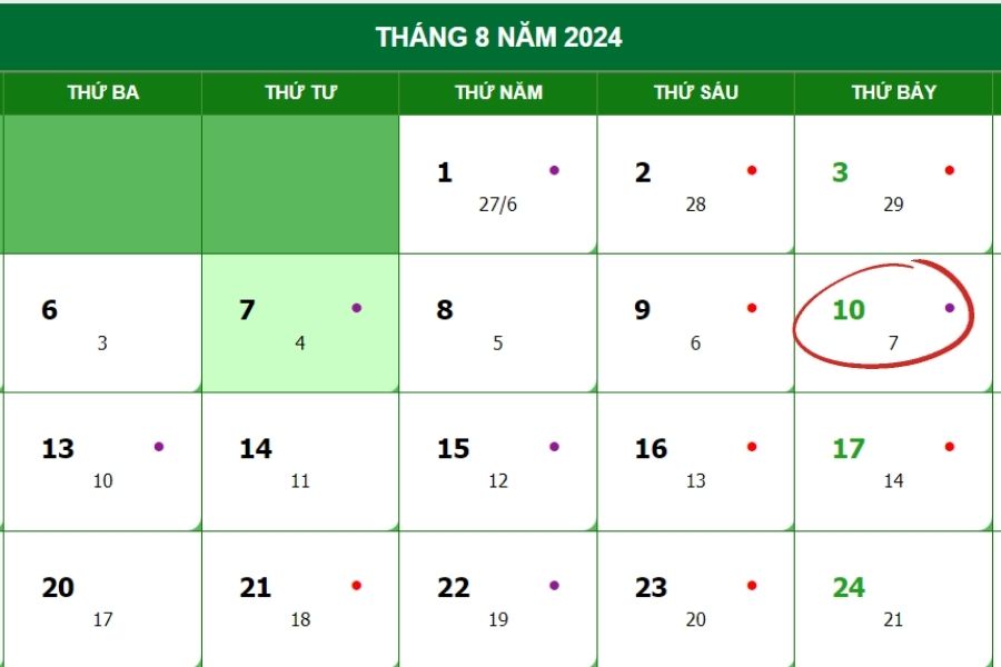 Ngày Thất Tịch 2024 là ngày 10/08 dương lịch.