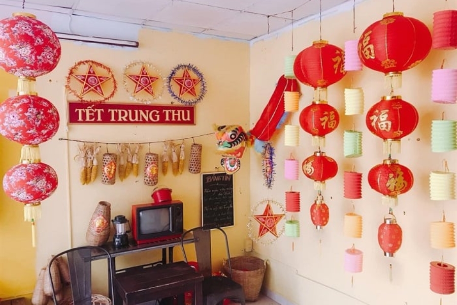 Một góc decor theo concept Trung thu xưa.