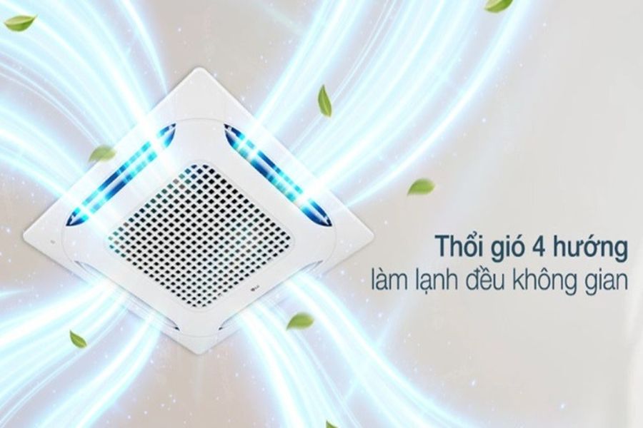 Thiết kế cánh quạt của máy lạnh Cassette Sharp giúp điều chỉnh theo chế độ làm lạnh