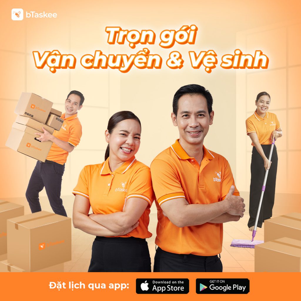 Dịch vụ chuyển nhà kết hợp với dọn dẹp vệ sinh hoàn toàn mới.