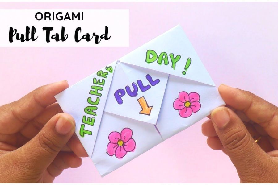 Thiệp chúc mừng 20/10 origami sáng tạo từ giấy A4.