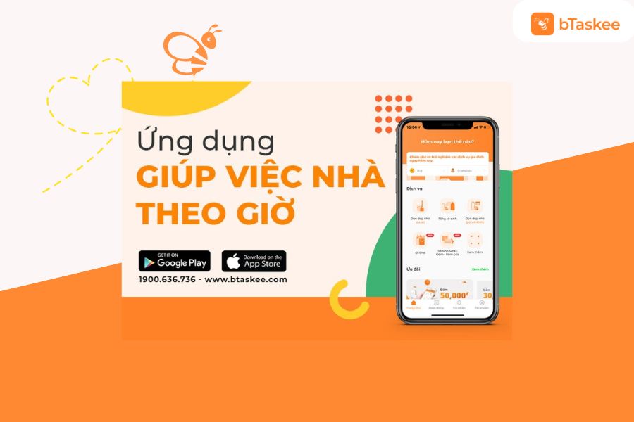 App giúp việc nhà theo giờ bTaskee.