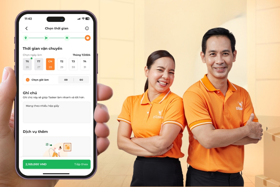 Giá cả hiển thị minh bạch qua app bTaskee, tuyệt đối không phát sinh thêm chi phí.