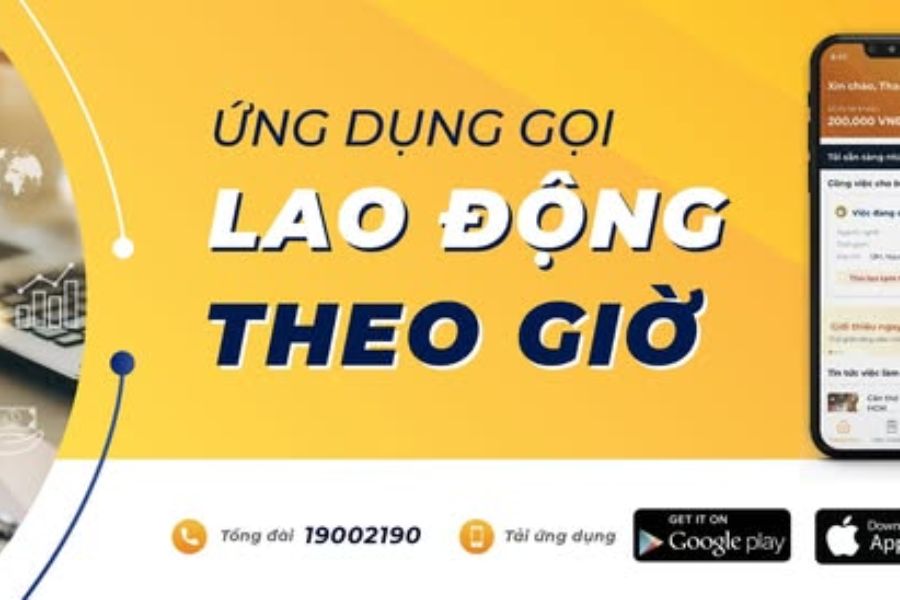 Ứng dụng gọi lao động theo giờ Phụ việc nhà.